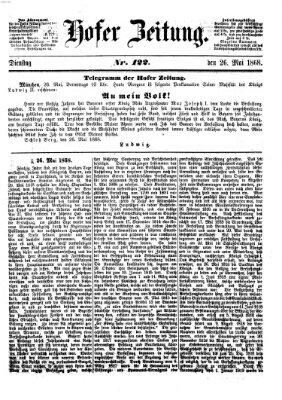 Hofer Zeitung Dienstag 26. Mai 1868