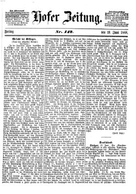 Hofer Zeitung Freitag 19. Juni 1868