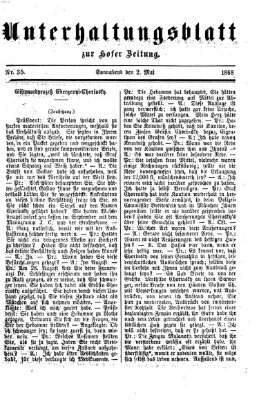 Hofer Zeitung Samstag 2. Mai 1868