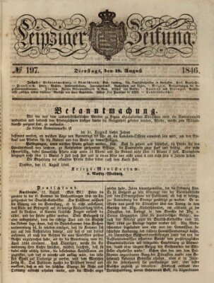 Leipziger Zeitung Dienstag 18. August 1846