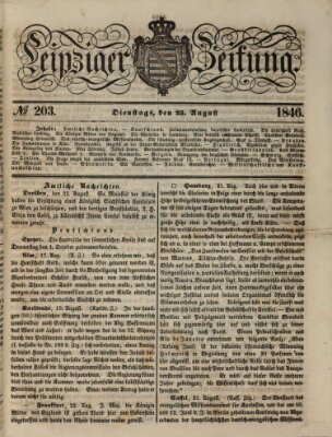 Leipziger Zeitung Dienstag 25. August 1846