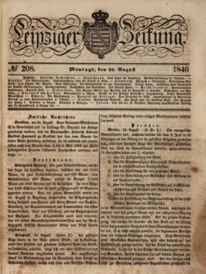 Leipziger Zeitung Montag 31. August 1846