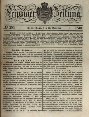 Leipziger Zeitung Donnerstag 22. Oktober 1846