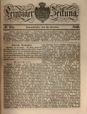 Leipziger Zeitung Samstag 24. Oktober 1846