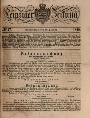 Leipziger Zeitung Donnerstag 27. Januar 1848