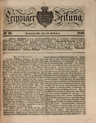Leipziger Zeitung Samstag 12. Februar 1848