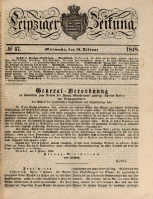 Leipziger Zeitung Mittwoch 16. Februar 1848