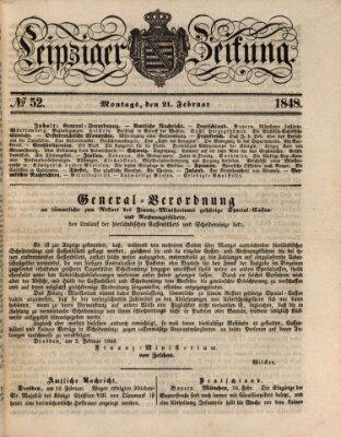Leipziger Zeitung Montag 21. Februar 1848