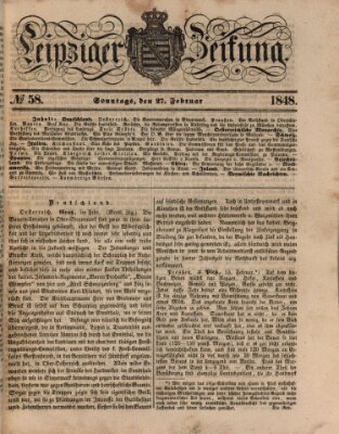 Leipziger Zeitung Sonntag 27. Februar 1848