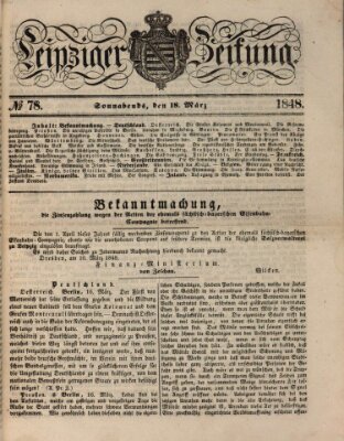 Leipziger Zeitung Samstag 18. März 1848