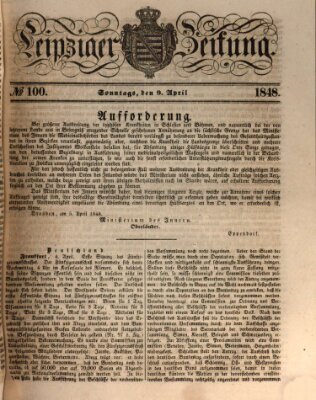 Leipziger Zeitung Sonntag 9. April 1848