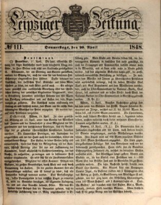 Leipziger Zeitung Donnerstag 20. April 1848