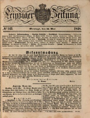 Leipziger Zeitung Montag 22. Mai 1848