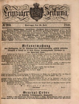 Leipziger Zeitung Freitag 21. Juli 1848