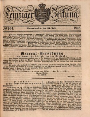 Leipziger Zeitung Samstag 22. Juli 1848