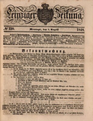 Leipziger Zeitung Montag 7. August 1848