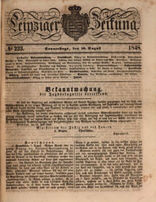 Leipziger Zeitung Donnerstag 10. August 1848