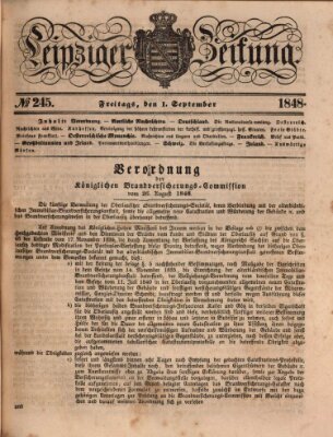Leipziger Zeitung Freitag 1. September 1848