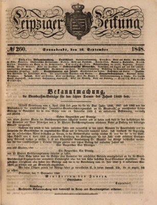Leipziger Zeitung Samstag 16. September 1848