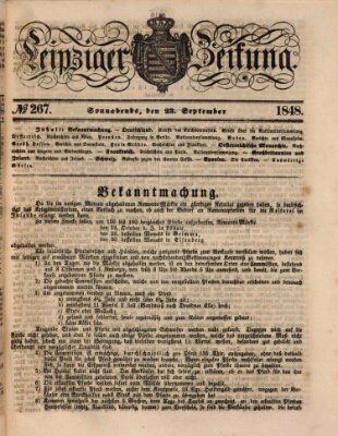 Leipziger Zeitung Samstag 23. September 1848