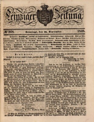 Leipziger Zeitung Sonntag 24. September 1848