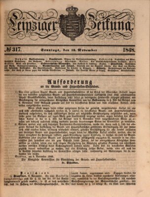 Leipziger Zeitung Sonntag 12. November 1848