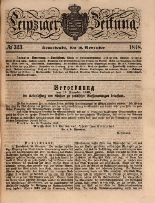 Leipziger Zeitung Samstag 18. November 1848