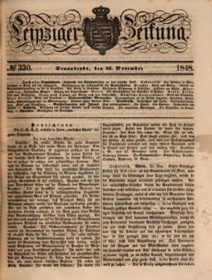Leipziger Zeitung Samstag 25. November 1848