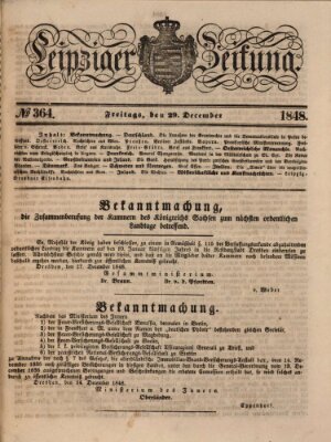 Leipziger Zeitung Freitag 29. Dezember 1848