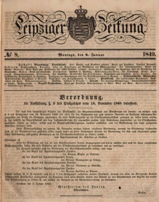 Leipziger Zeitung Montag 8. Januar 1849