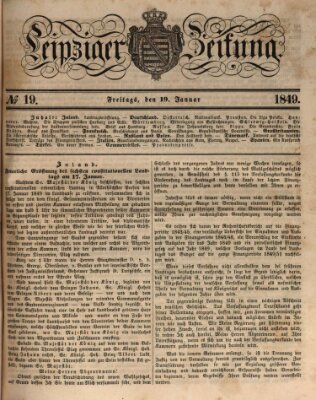 Leipziger Zeitung Freitag 19. Januar 1849