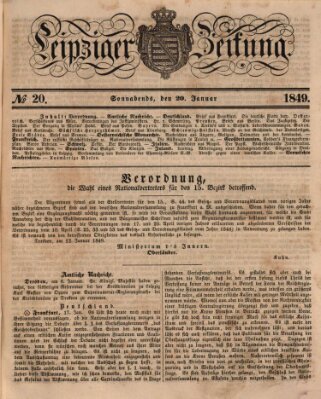 Leipziger Zeitung Samstag 20. Januar 1849