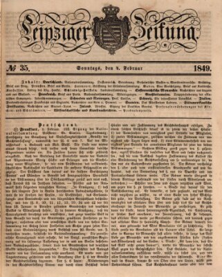Leipziger Zeitung Sonntag 4. Februar 1849