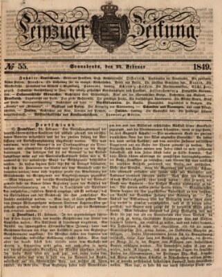 Leipziger Zeitung Samstag 24. Februar 1849
