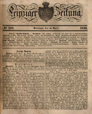 Leipziger Zeitung Sonntag 15. April 1849