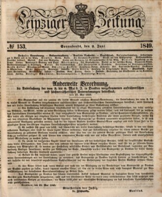 Leipziger Zeitung Samstag 2. Juni 1849