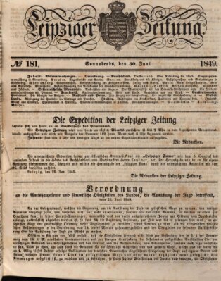 Leipziger Zeitung Samstag 30. Juni 1849