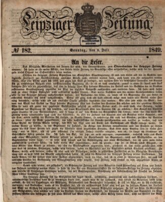 Leipziger Zeitung Sonntag 1. Juli 1849