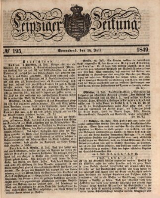 Leipziger Zeitung Samstag 14. Juli 1849
