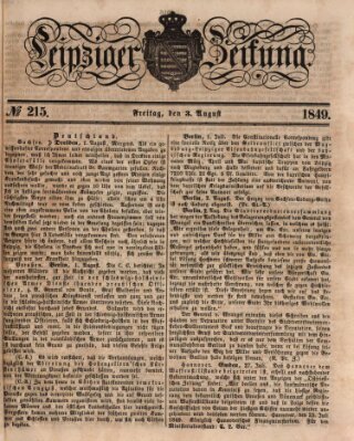 Leipziger Zeitung Freitag 3. August 1849