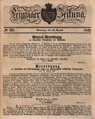Leipziger Zeitung Sonntag 19. August 1849