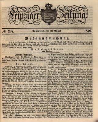 Leipziger Zeitung Samstag 25. August 1849