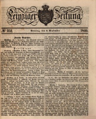 Leipziger Zeitung Sonntag 9. September 1849