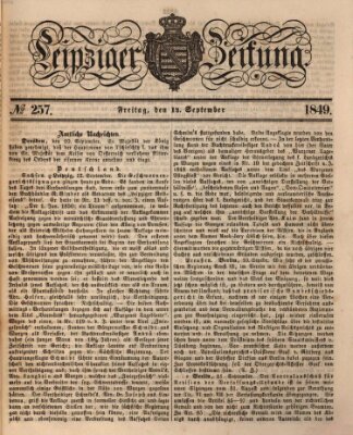Leipziger Zeitung Freitag 14. September 1849