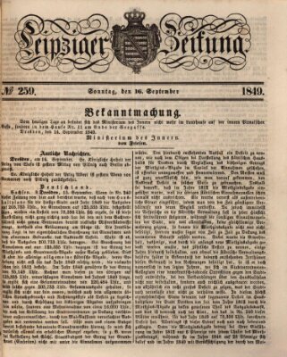 Leipziger Zeitung Sonntag 16. September 1849