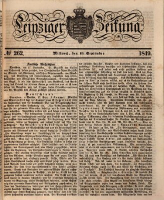 Leipziger Zeitung Mittwoch 19. September 1849