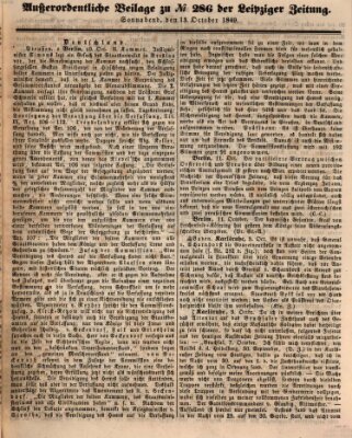Leipziger Zeitung Samstag 13. Oktober 1849