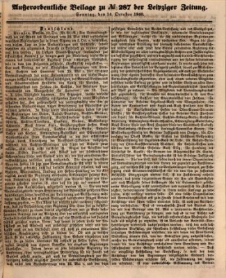 Leipziger Zeitung Sonntag 14. Oktober 1849