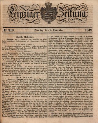 Leipziger Zeitung Dienstag 6. November 1849
