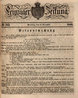 Leipziger Zeitung Sonntag 9. Dezember 1849